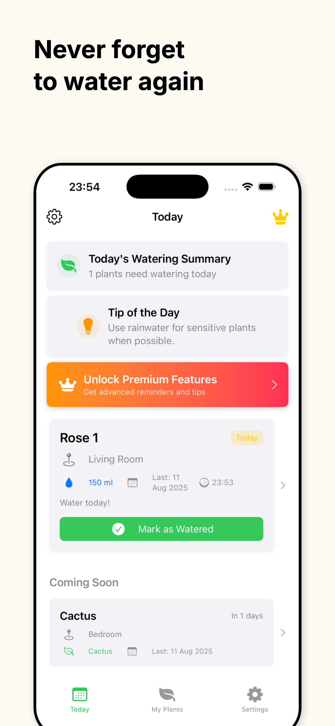 Plant Water Reminder Alert Screenshot 2