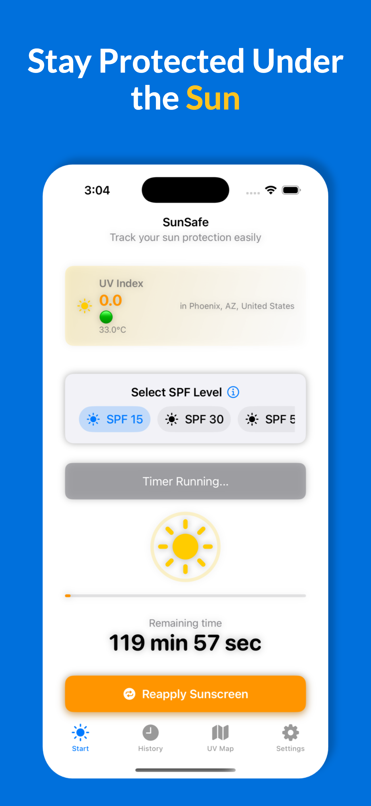 Sunsafe Tracker Screenshot 1