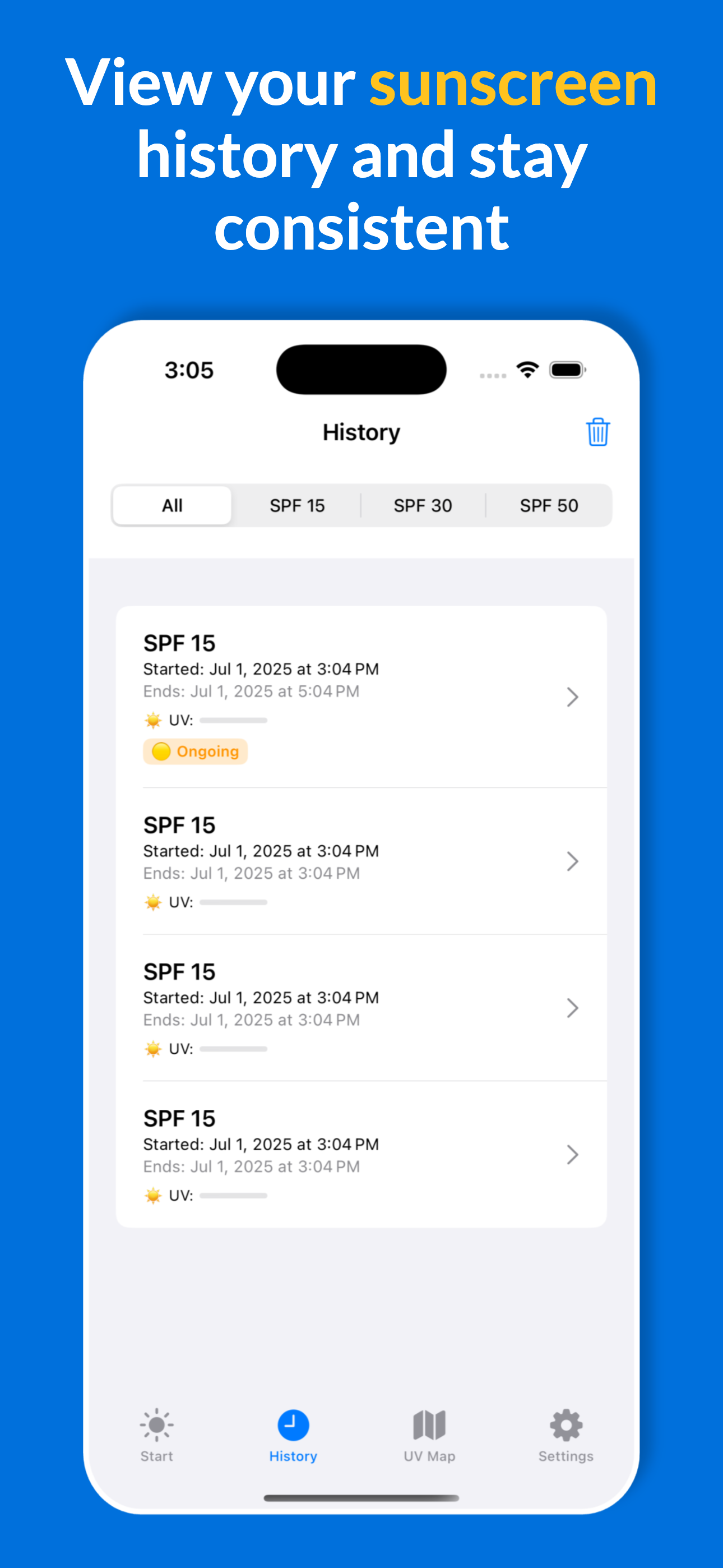 Sunsafe Tracker Screenshot 3